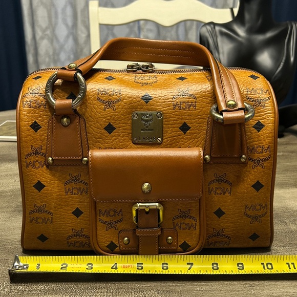 175. MCM Cognac Boston Bag - Picture 14 of 16